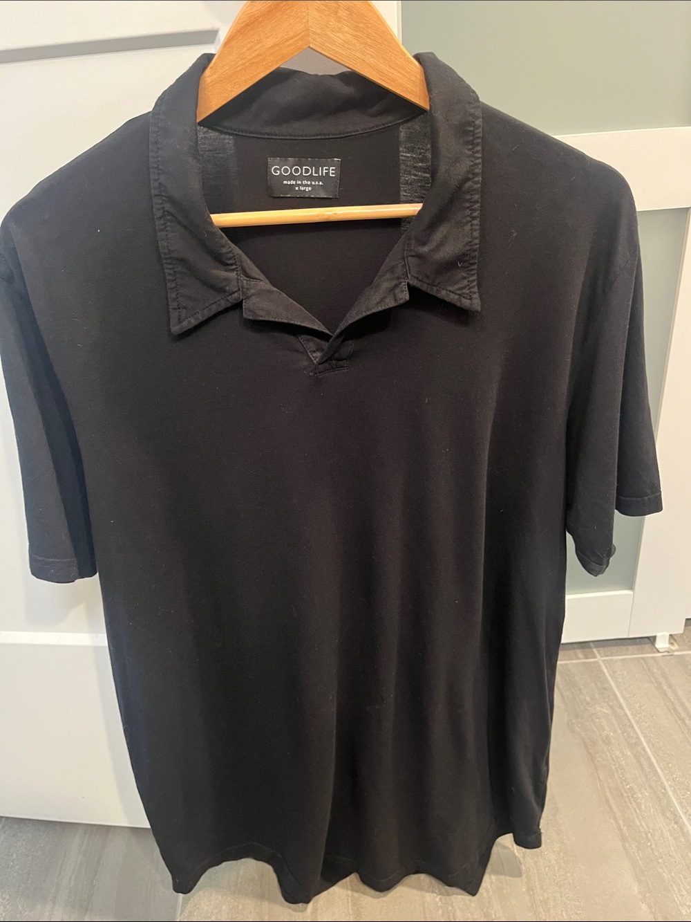 Goodlife Men's Black Polo with Casual Collar